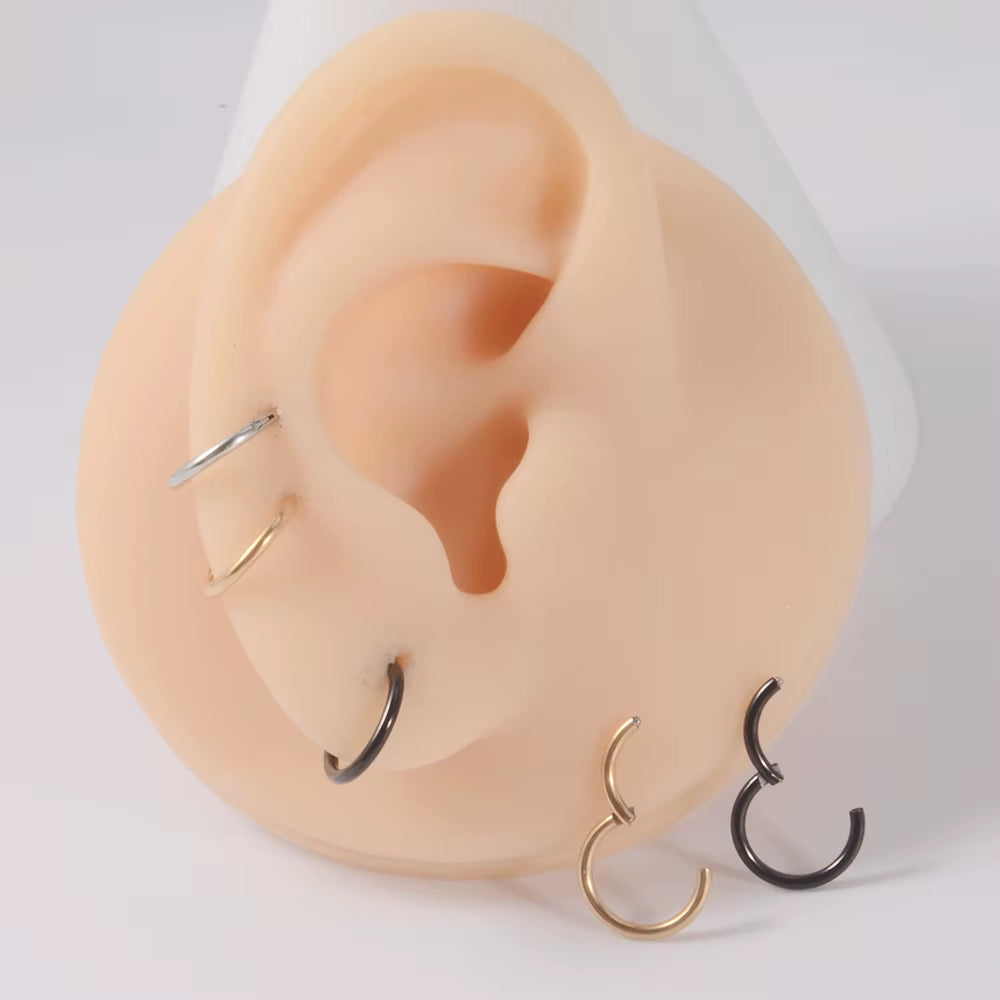 1PC 16G Surgical Steel Cartilage Earring Hoop Snake Shape Hinged Septum Nose Clicker Helix Tragus Earring Piercing
