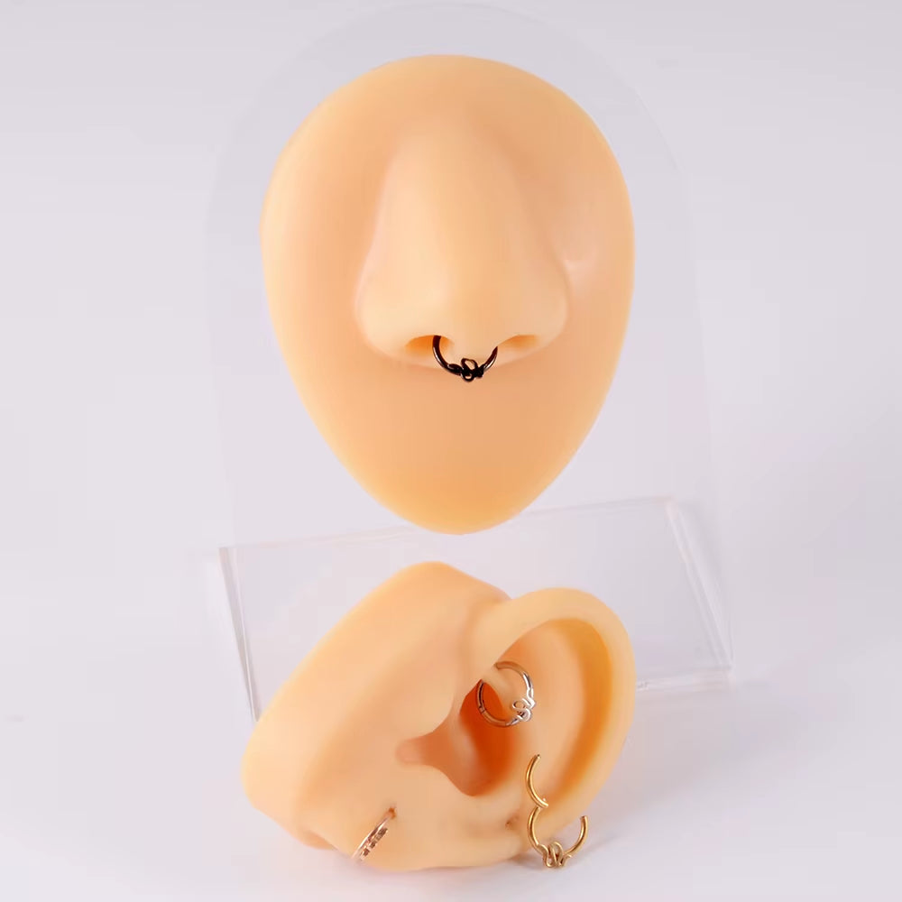1PC 16G Surgical Steel Cartilage Earring Hoop Snake Shape Hinged Septum Nose Clicker Helix Tragus Earring Piercing