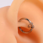 1PC 16G Surgical Steel Cartilage Earring Hoop Snake Shape Hinged Septum Nose Clicker Helix Tragus Earring Piercing